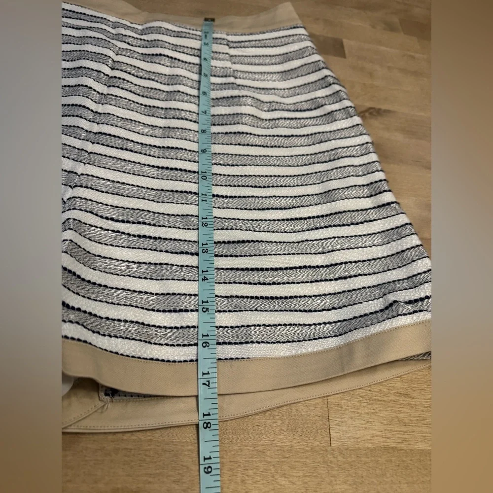 NWT If Only Studio Striped Cotton-Blend Surplice Skort